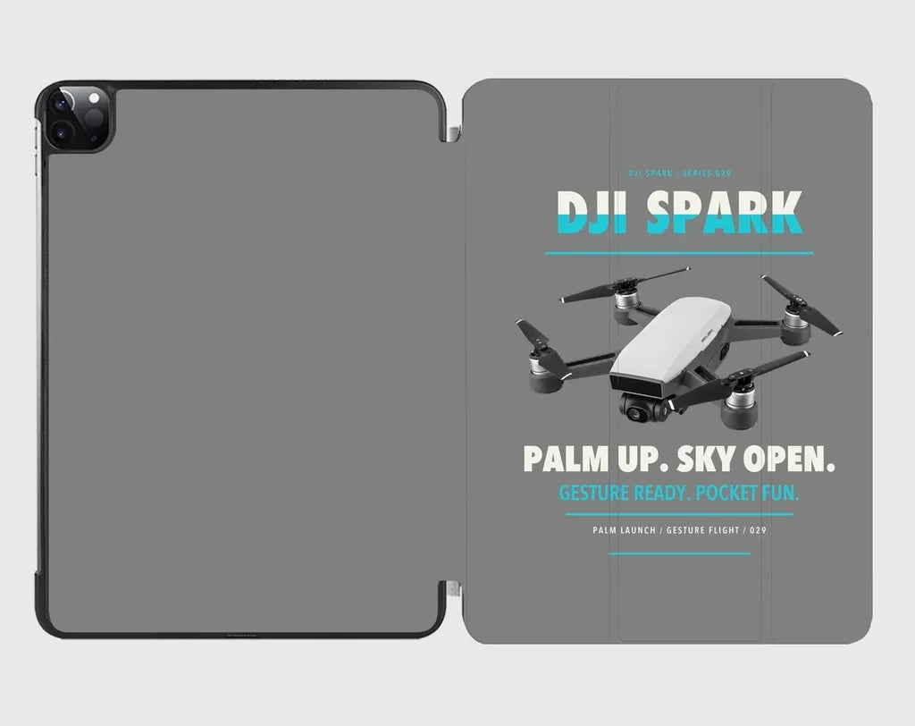 DJI Spark design on gray ipad tablet case