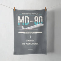 Thumbnail for McDonnell Douglas MD-80 design on gray towel