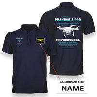 Thumbnail for DJI Phantom 3 Professional design on navy blue polo with custom name badge