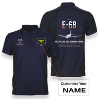 Thumbnail for E-6B Mercury design on navy blue+name double-side polo t-shirt, double-side print