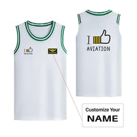 Thumbnail for I Like Aviation Designed Basketball Style Sports Tank Tops - view 11