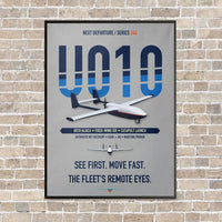 Thumbnail for Airbus U010 Aliaca Fixed-wing vertical canvas print - framed - light gray background