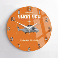 Thumbnail for NHIndustries NH90 NFH Caïman design on orange no frame wall clock