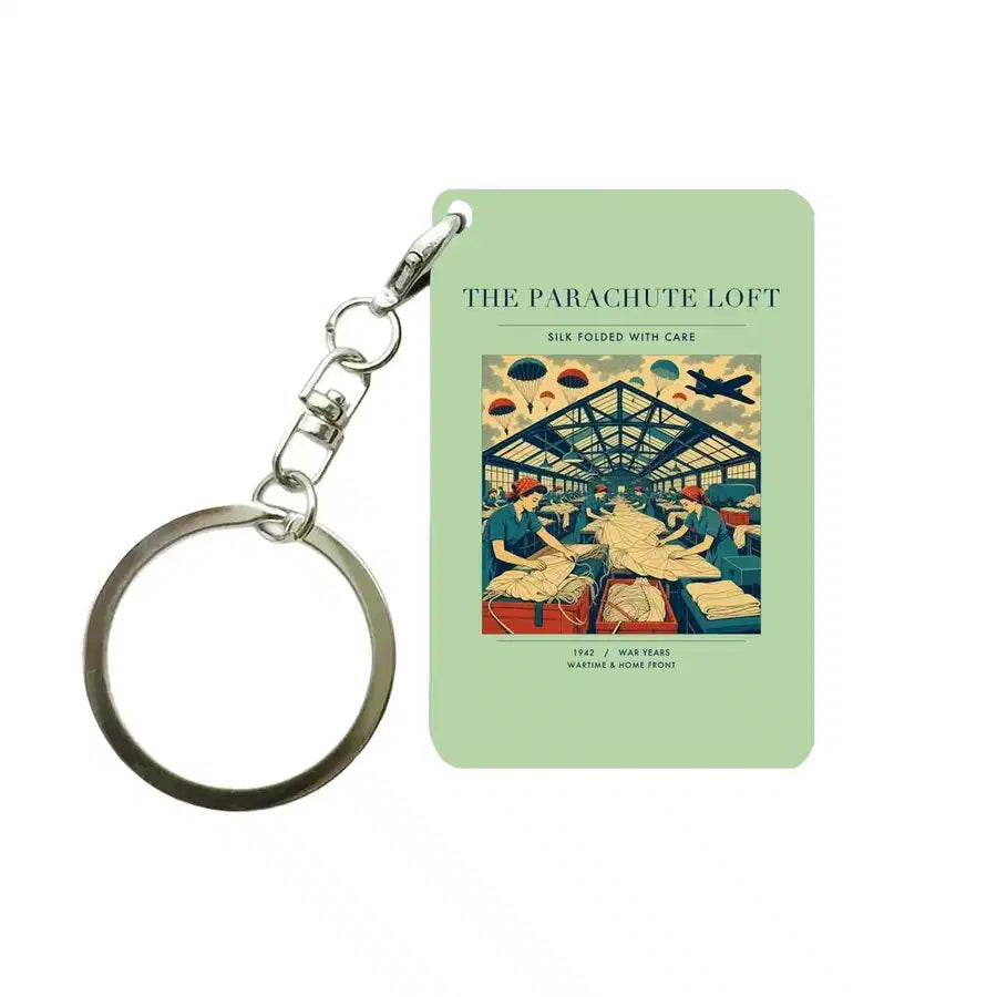 VINTAGE G4508 - The Parachute Loft - Designed Key Chain design on lightgreen