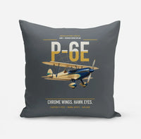 Thumbnail for Curtiss P-6E Hawk design on gray pillow