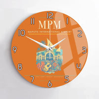 Thumbnail for Maputo International Airport (MPM) design on orange no frame wall clock