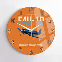 Thumbnail for F4U-1D Corsair design on orange no frame wall clock