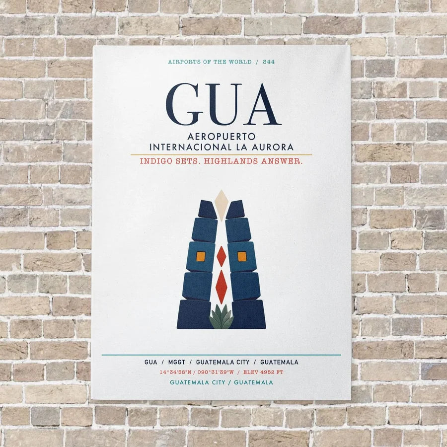 Aeropuerto Internacional La Aurora GUA vertical canvas print - no frame - white background