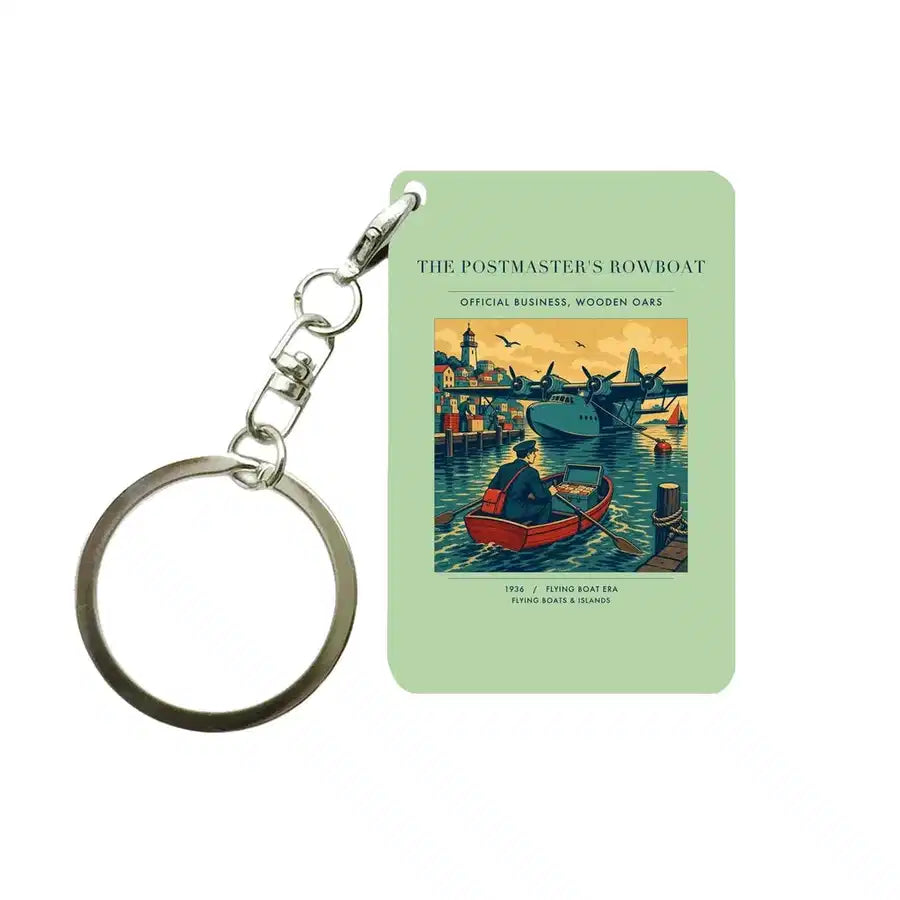 VINTAGE G4278 - The Postmaster's Rowboat - Designed Key Chain design on lightgreen
