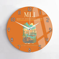 Thumbnail for Quad City International Airport (MLI) design on orange no frame wall clock
