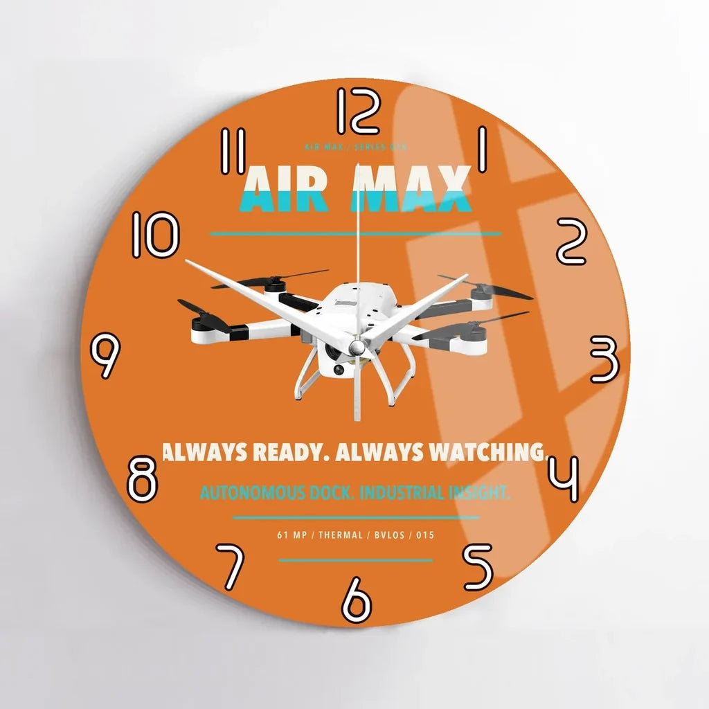 Percepto Air Max design on orange no frame wall clock