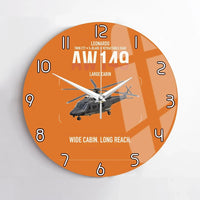 Thumbnail for Leonardo AW149 design on orange no frame wall clock
