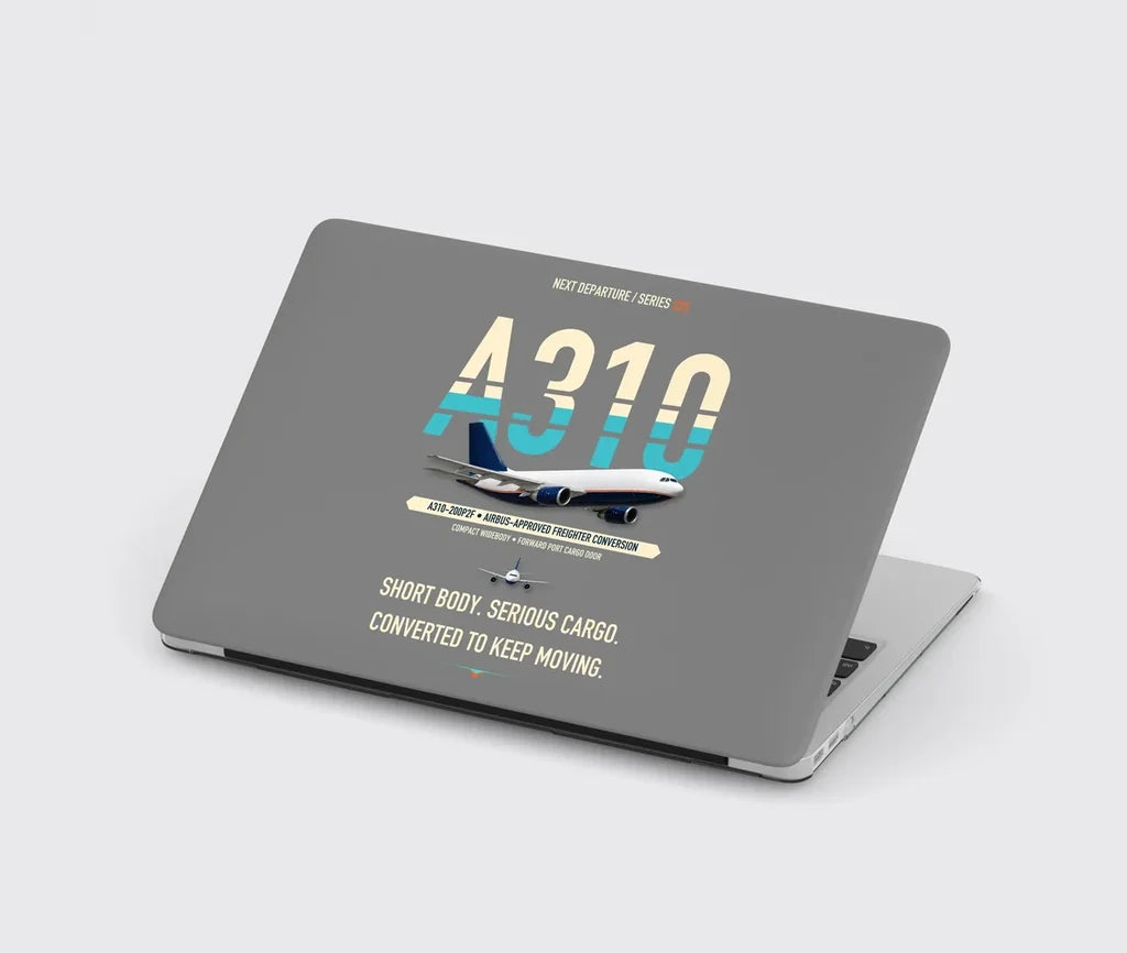 Airbus A310-200P2F design on gray MacBook case