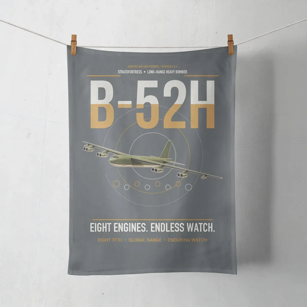 B-52H Stratofortress design on gray towel