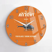 Thumbnail for Bell 407GXi design on orange no frame wall clock