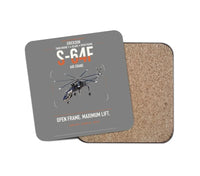 Thumbnail for Erickson S-64F Air Crane design on gray 1 piece coaster