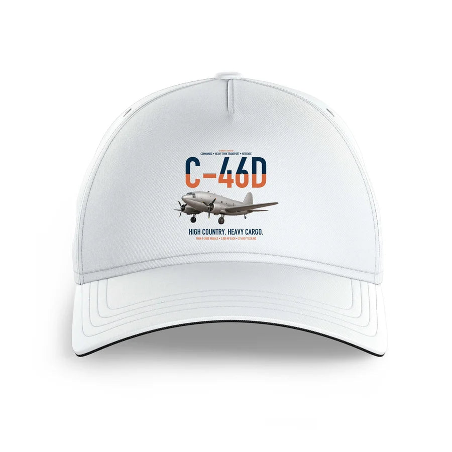 C-46D Commando design on white printed hat