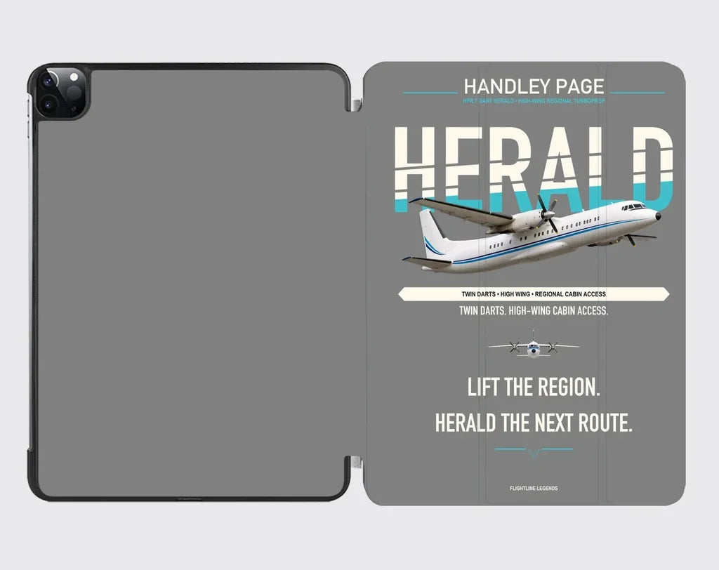 Handley Page HPR.7 Dart Herald design on gray ipad tablet case
