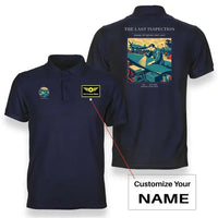 Thumbnail for VINTAGE G4536 - The Last Inspection - Double-Side Polo T-Shirt design on navyblue+name