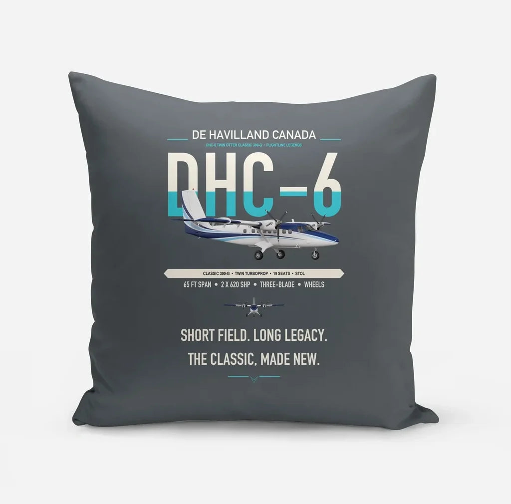 DHC-6 Twin Otter Classic 300-G design on gray pillow
