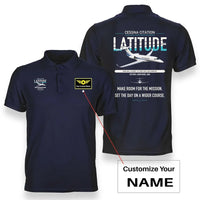 Thumbnail for Cessna Citation Latitude design on navy blue+name double-side polo t-shirt, double-side print