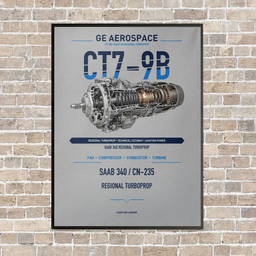CT7-9B vertical canvas print - framed - light gray background