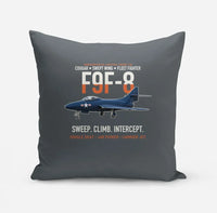 Thumbnail for F9F-8 Cougar Swept Wing Carrier Fighter design on gray pillow