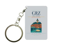 Thumbnail for Graz Airport (GRZ) design on light gray key chain