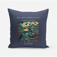 Thumbnail for VINTAGE G4060 - The Coral Stepping Stones - Designed Pillows design on navyblue