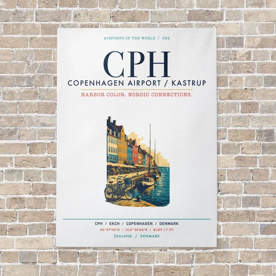 Copenhagen Airport Kastrup CPH vertical canvas print - no frame - white background
