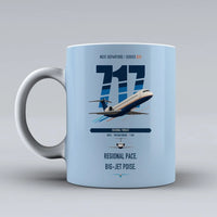 Thumbnail for Boeing 717-200 double-side print on light blue ceramic mug