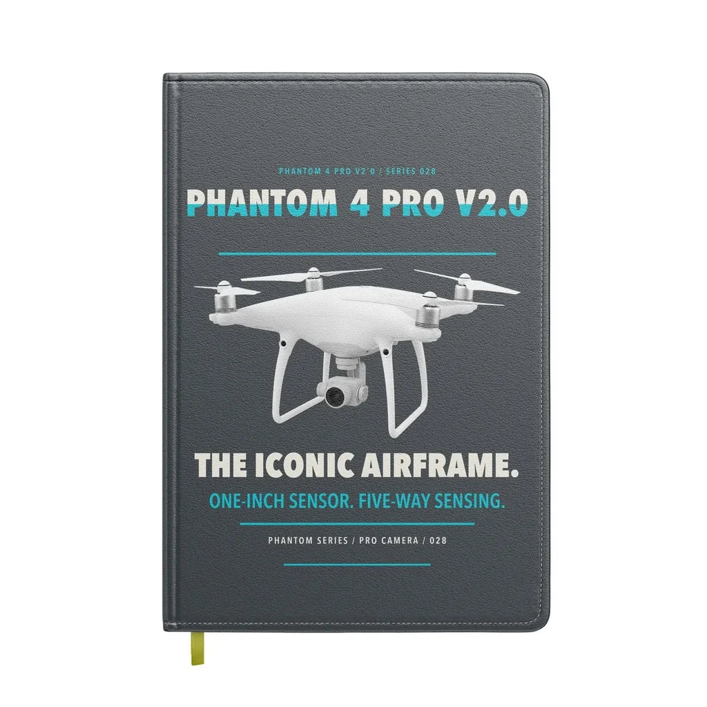 DJI Phantom 4 Pro V2.0 design on gray notebook