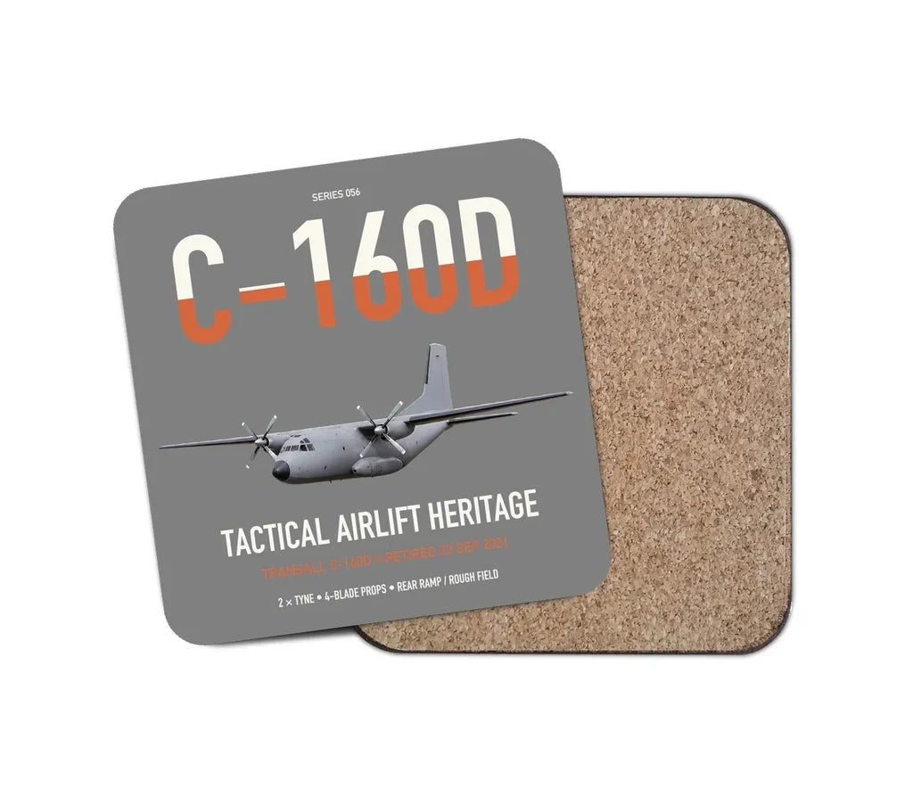 Transall C-160D design on gray 1 piece coaster