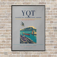 Thumbnail for Thunder Bay International Airport YQT vertical canvas print - framed - light gray background