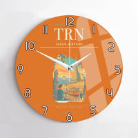 Thumbnail for Turin Airport (TRN) design on orange no frame wall clock