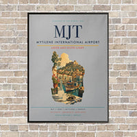 Thumbnail for Mytilene International Airport MJT vertical canvas print - framed - light gray background