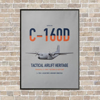 Thumbnail for Transall C-160D vertical canvas print - framed - light gray background