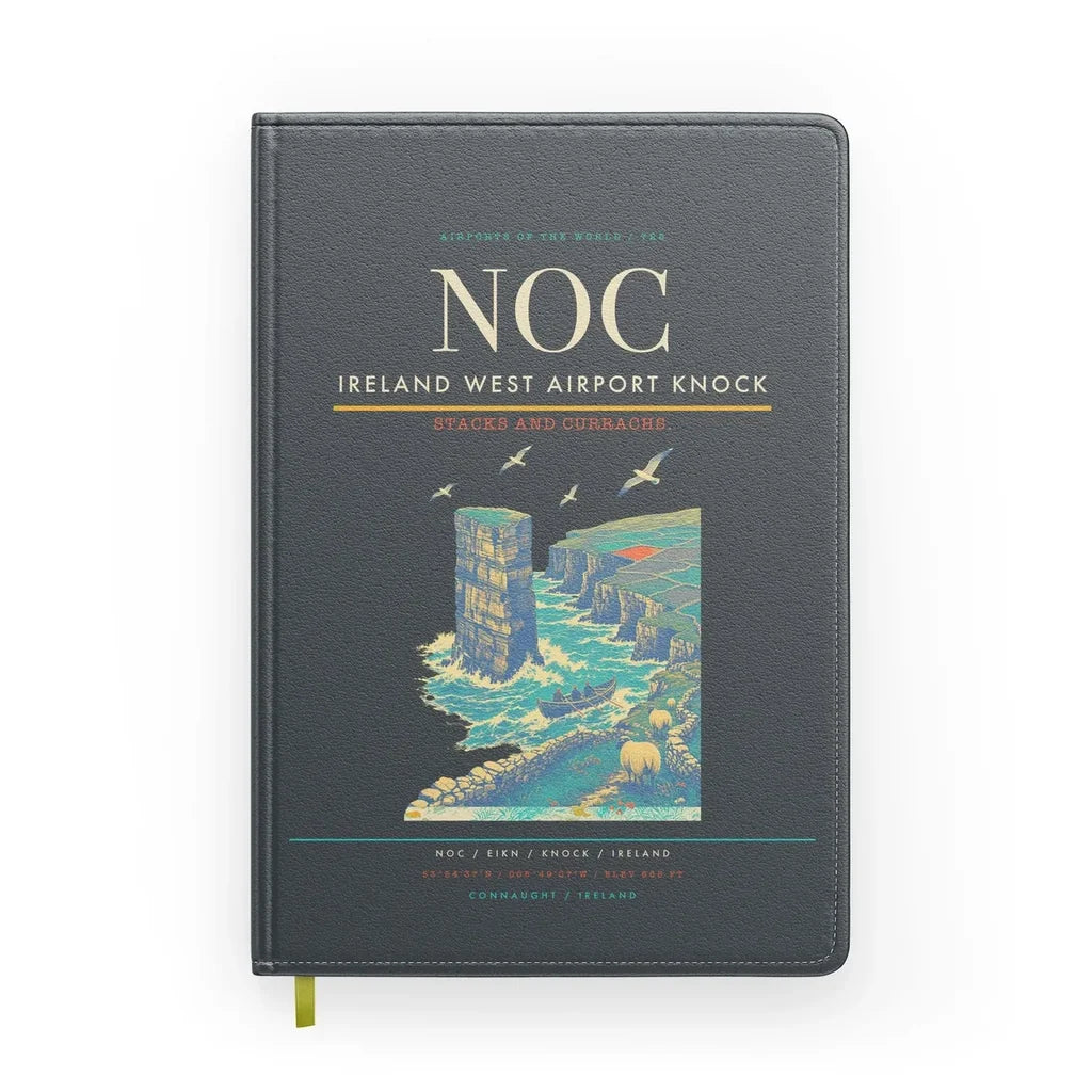 Ireland West Airport Knock (NOC) design on gray notebook