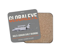 Thumbnail for Saab GlobalEye design on gray 1 piece coaster