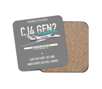 Thumbnail for Cessna Citation CJ4 Gen2 design on gray 1 piece coaster
