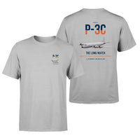 Thumbnail for P-3C Orion design on light gray double-side t-shirt, double-side print