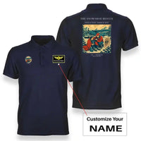 Thumbnail for VINTAGE G4281 - The Snowshoe Rescue - Double-Side Polo T-Shirt design on navyblue+name