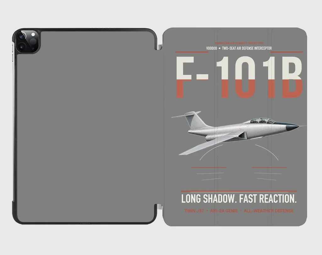 F-101B Voodoo design on gray ipad tablet case