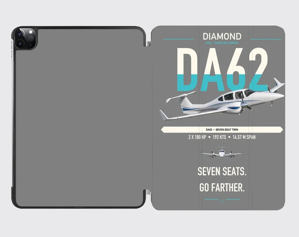Diamond DA62 design on gray ipad tablet case
