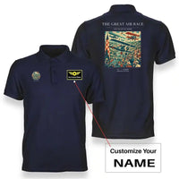 Thumbnail for VINTAGE G4003 - The Great Air Race - Double-Side Polo T-Shirt design on navyblue+name
