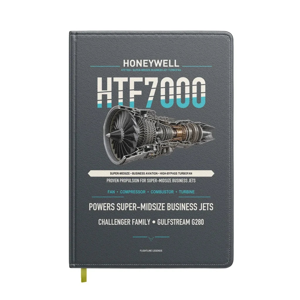 HTF7000 design on gray notebook