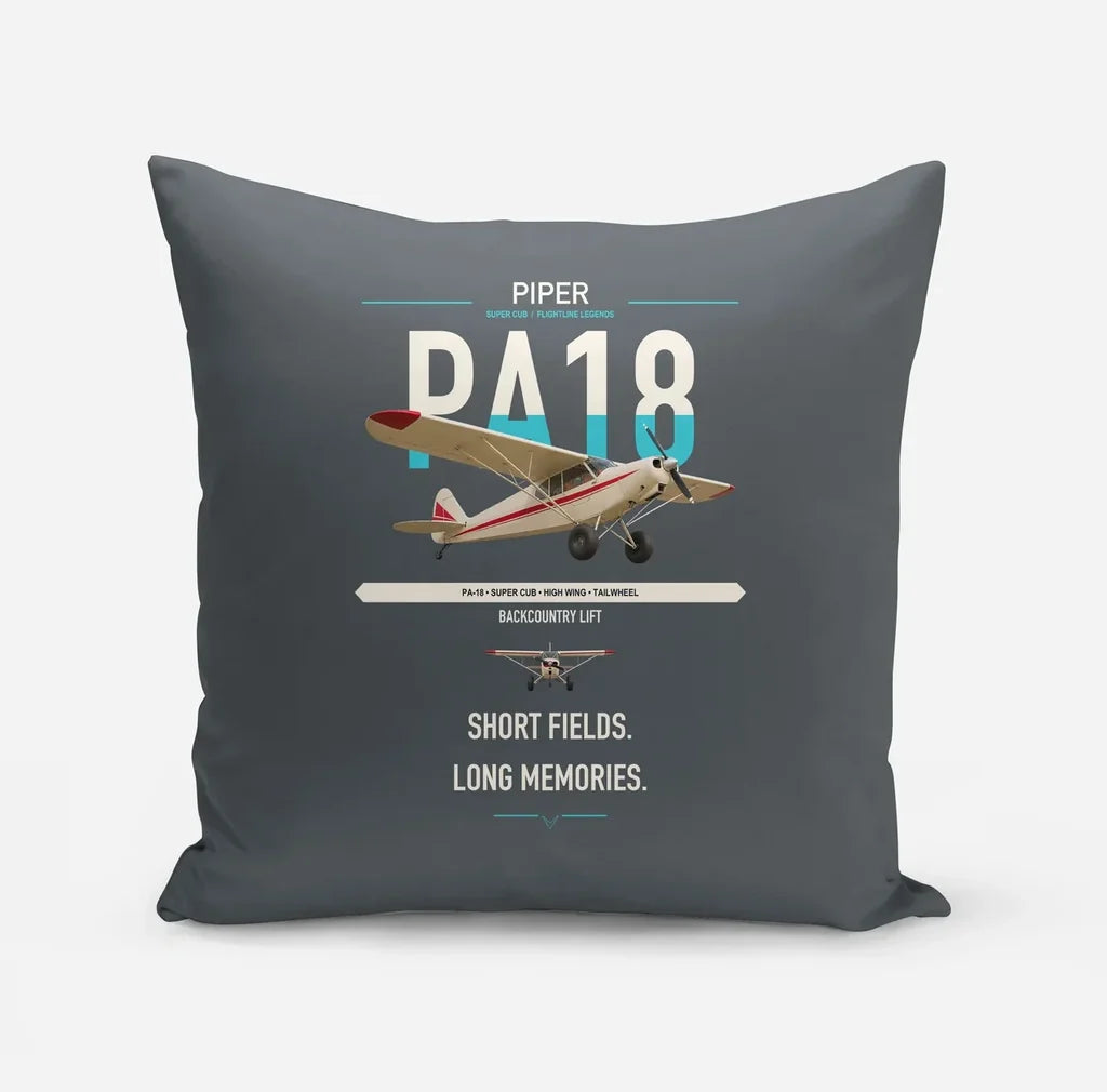Piper PA-18 Super Cub design on gray pillow