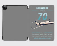 Thumbnail for Bombardier Learjet 70 design on gray ipad tablet case