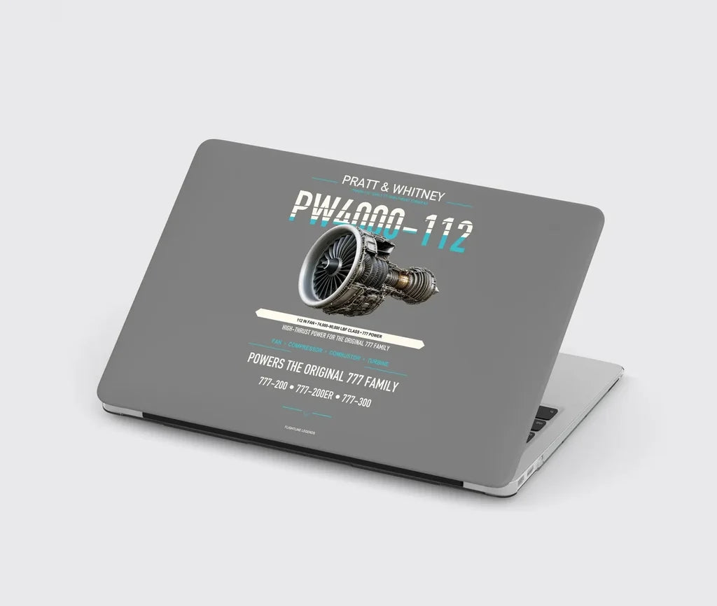 PW4000-112 design on gray MacBook case