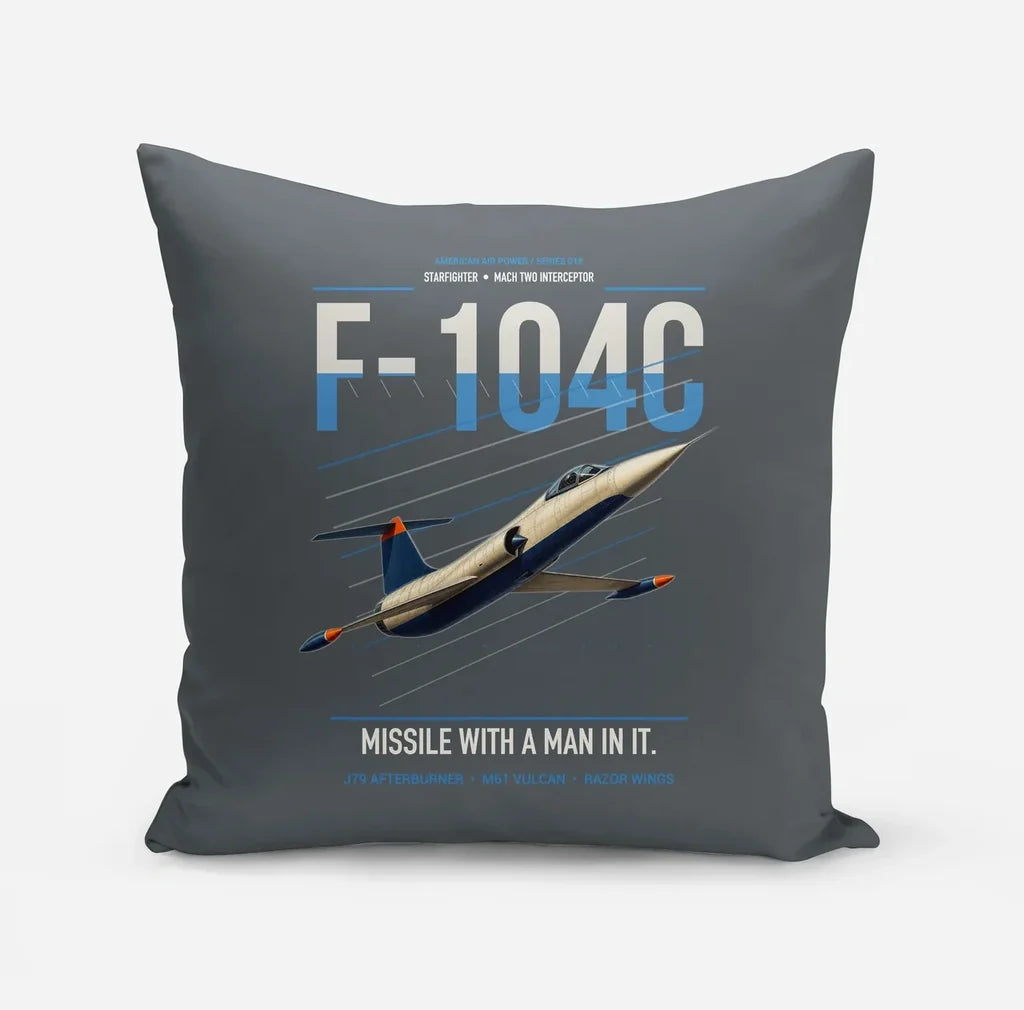 F-104C Starfighter design on gray pillow